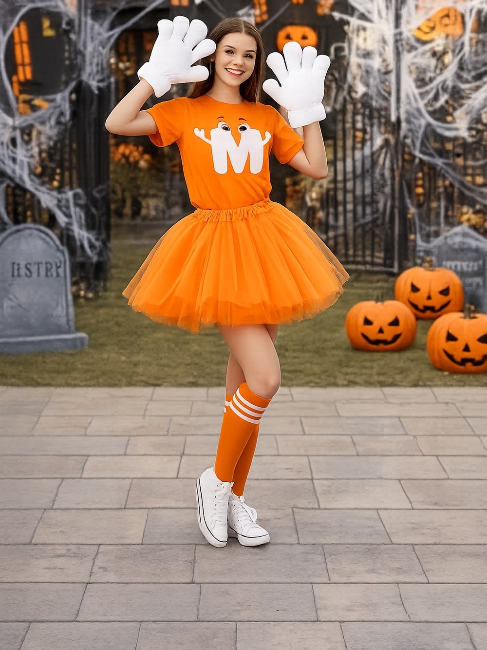 Orange M Character Halloween Costume Set – Size Medium